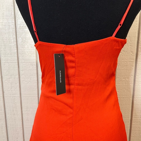 Lulu’s Perfect For You Coral Red Midi Column Dress, size XS. NWT. - Picture 5 of 7